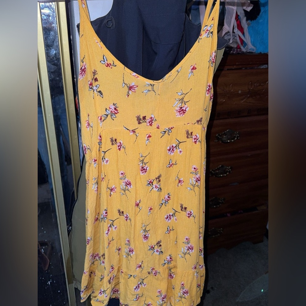 Rue21 Yellow Pink Floral Mini Tank Dress